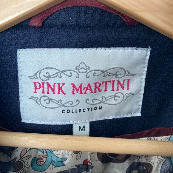 Pink Martini Collection Wool Blend Navy Long Coat, Size M - Picture 4 of 6